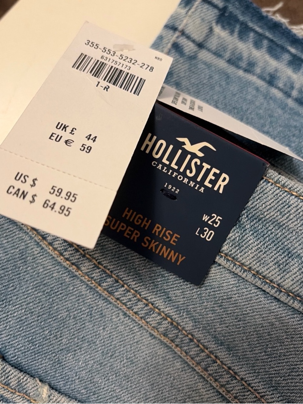 NWT Hollister High Rise Super Skinny Light Wash Jeans